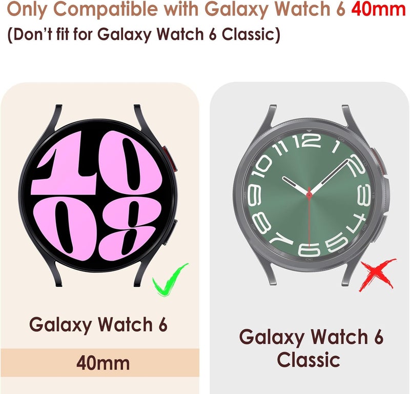 Simpeak 5 Pack Bling Screen Protector Case Compatible with Samsung Galaxy Watch 6 40mm 2023 HD Full Protection Bumper Case Cover Compatible with Galaxy Watch 6 40mmBlackSilverBlueRose PinkGold - Image 2