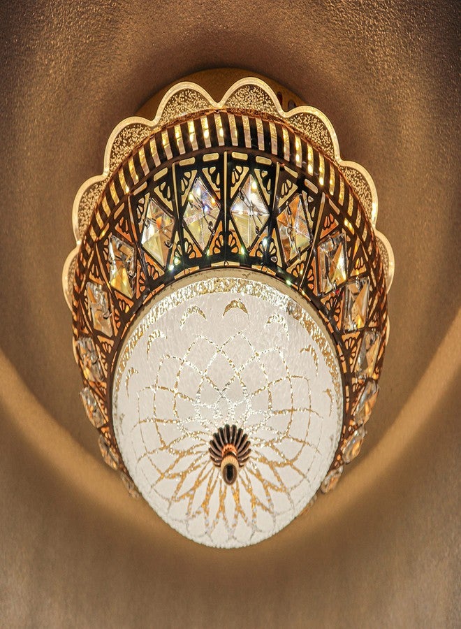 swanart Round Chandelier for Living Room Modern Crystal Ceiling Light Lamp (Multicolour) (Design 1) - Image 1