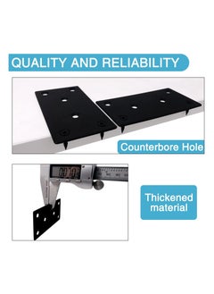 Y&D 8PCS Black Flat Mending Plate Stainless Steel Bracket with Holes Metal Straight Brace Repair Joining Fixing for Wood Screws  - Image 4
