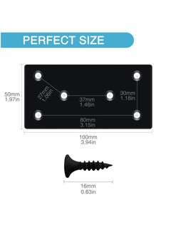 Y&D 8PCS Black Flat Mending Plate Stainless Steel Bracket with Holes Metal Straight Brace Repair Joining Fixing for Wood Screws  - Image 5