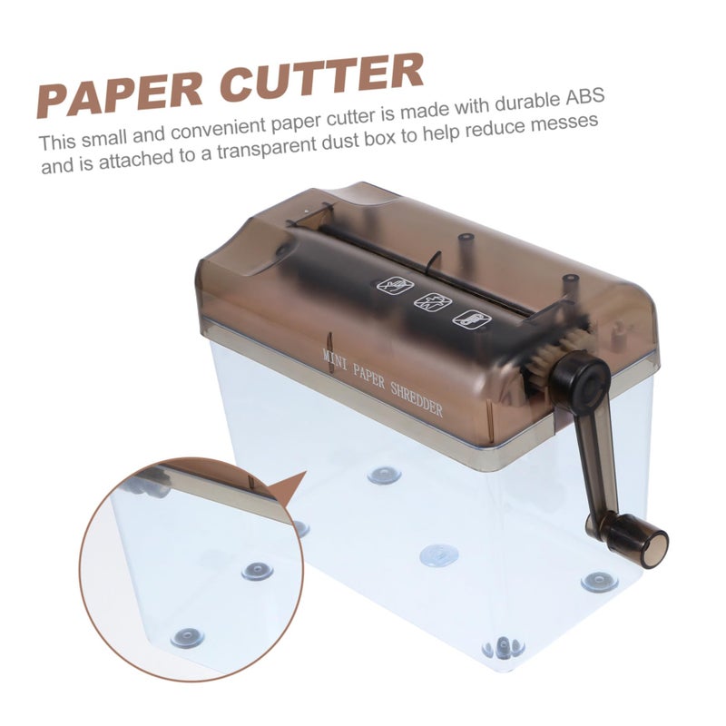 Manual Desktop Paper Shredder for Home Office Use with Waste Bin Easy to Clean - Image 4