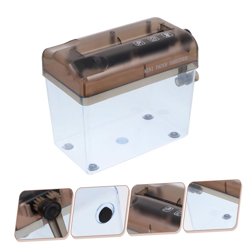 Manual Desktop Paper Shredder for Home Office Use with Waste Bin Easy to Clean - Image 5