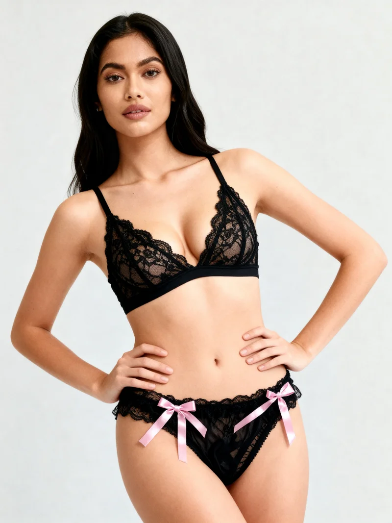 ليس اند مي  Women's Lace Thong Panty – Sexy Low Rise Breathable Comfortable G-String Underwear