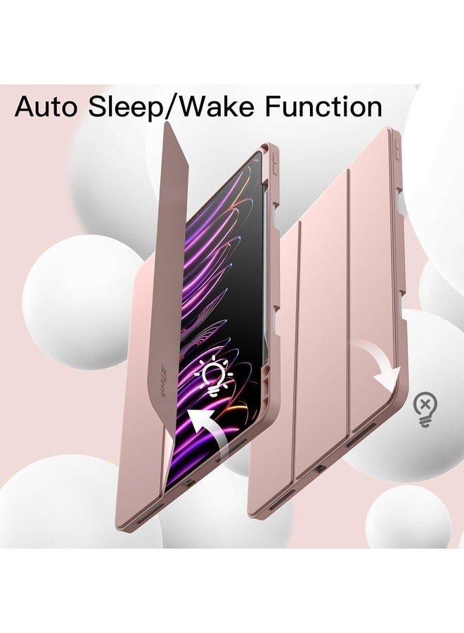 Gravity "2024 iPad Pro 13-Inch Smart Case with Pencil Holder ‚Äì Pink, Touch ID Compatible & Auto Wake/Sleep" - Image 4