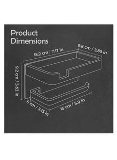 SYOSI Toilet Paper Holder, with Shelf Adhesive Wall Mounted, No Drill Aluminium Alloy Stainless and Rustproof, Dispenser Bathroom Organizer Storage Rack Matte, Black Gold  - Image 2