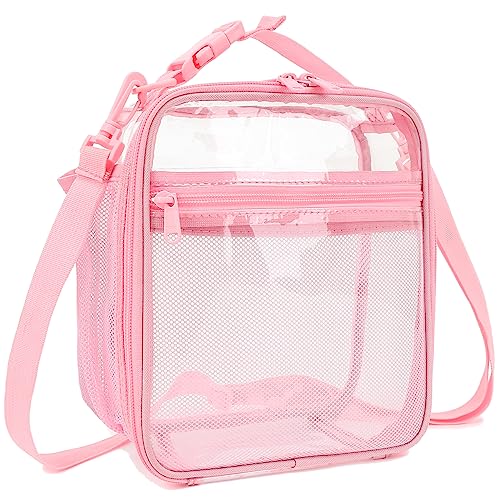FlowFly Kids Lunch box Insulated Soft Bag Mini Cooler Back to School Thermal Meal Tote Kit for Girls, Boys, PinkClear - Image 1