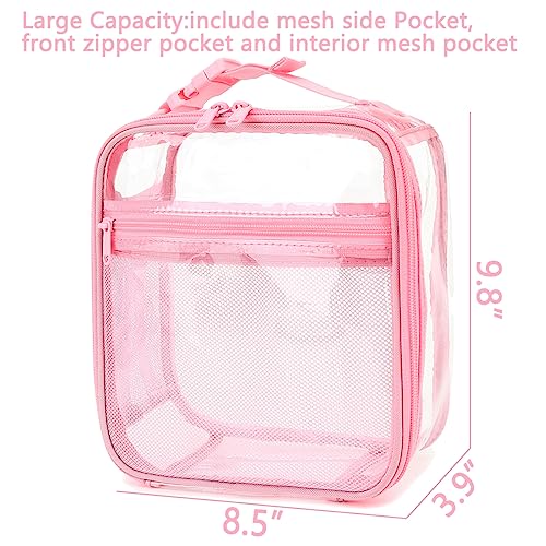 FlowFly Kids Lunch box Insulated Soft Bag Mini Cooler Back to School Thermal Meal Tote Kit for Girls, Boys, PinkClear - Image 3