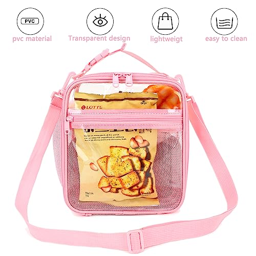 FlowFly Kids Lunch box Insulated Soft Bag Mini Cooler Back to School Thermal Meal Tote Kit for Girls, Boys, PinkClear - Image 5