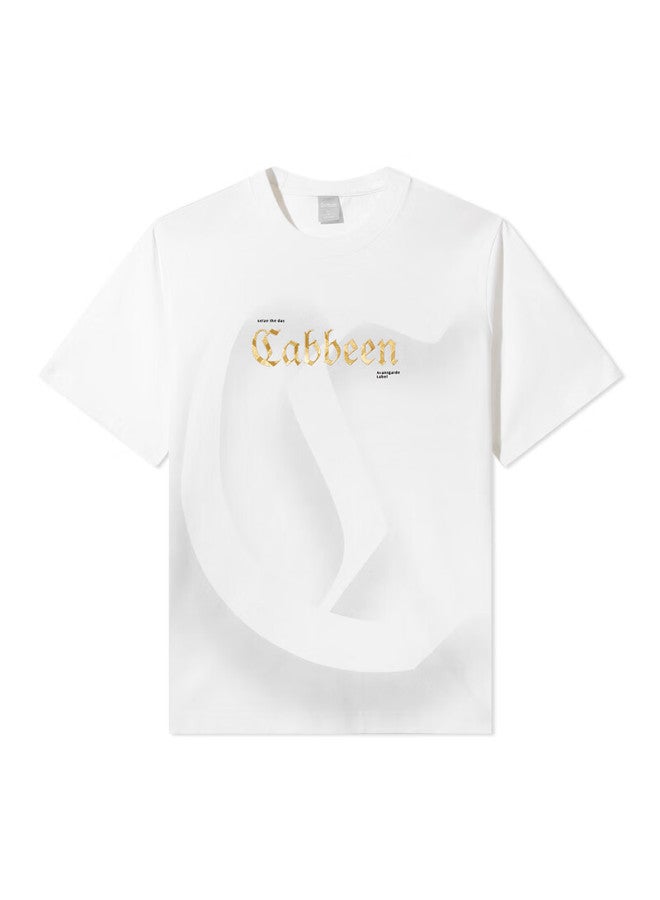 Cabbeen Cool Sensation Sorona T-shirt 24 Summer High Frequency Printed Logo Bleached White 02 54 - Image 5