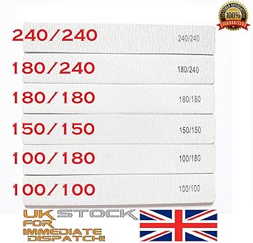 MH 6X Nail Files Zebra Square Rectangle Shape Mixed Grit Double Sided Emery Board Pro File - Image 2