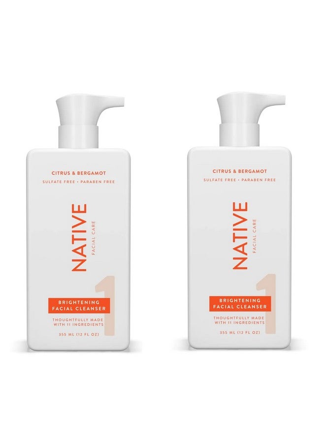native Native Brightening Face Wash, Spa Day Every Day Facial Cleanser (2 Pack) | Daily Face Cleaner for Radiant and Bright Skin, Citrus & Bergamot, 12 fl oz  - Image 1