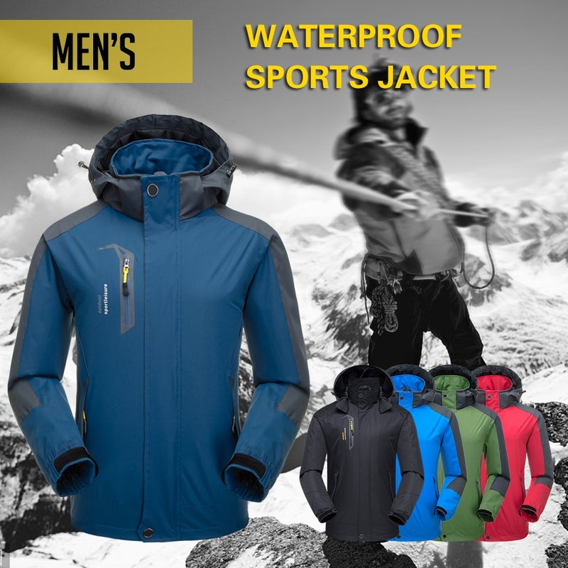 Waterproof Jacket Windproof Raincoat Sportswear Outdoor Hiking Traveling Cycling Sports Detachable Hooded Coat for Men - Image 1
