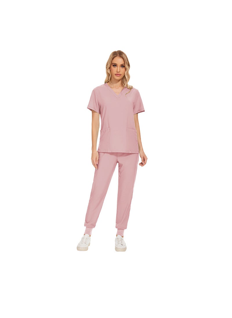 Generic Elastic Quick-Dry Scrub Tops Unisex 42016 pink LW 
