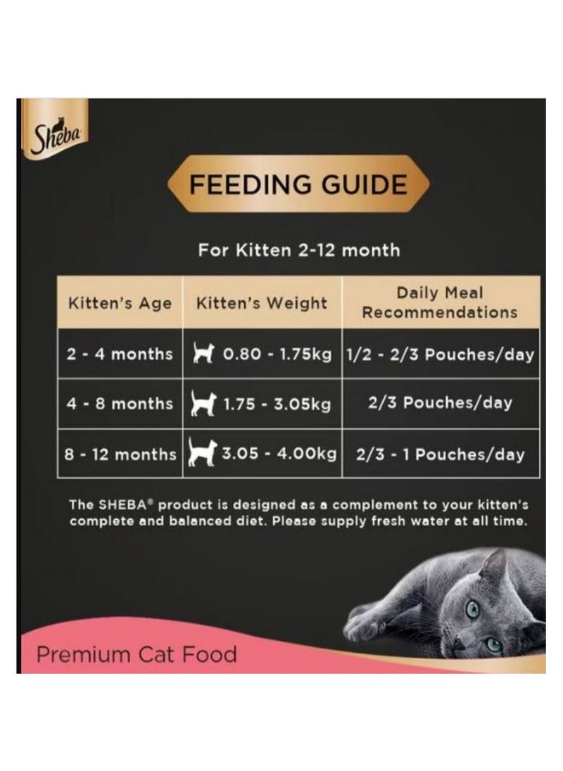 Sheba Fine Wet Cat Food Pouch Kitten Chicken Premium Loaf 70G X 12  - Image 3