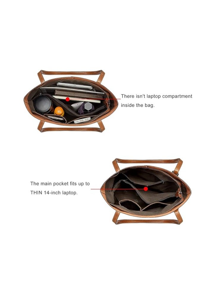 NIBEMINENT Women Vintage Genuine Leather Tote Shoulder Bag Handbag Purse Big Large Capacity  - Image 5