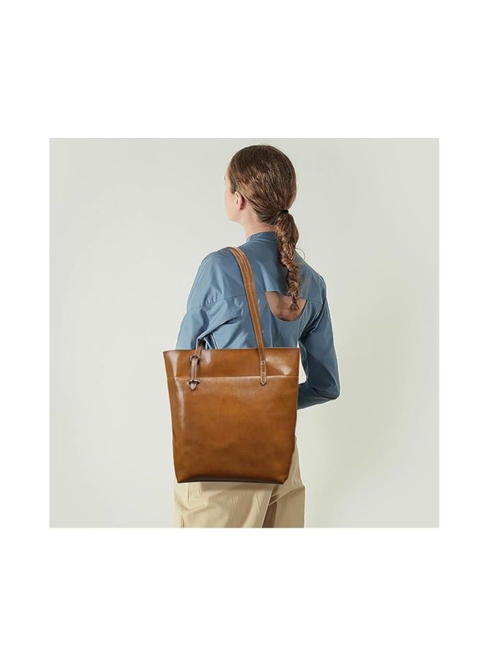 NIBEMINENT Women Vintage Genuine Leather Tote Shoulder Bag Handbag Purse Big Large Capacity  - Image 2