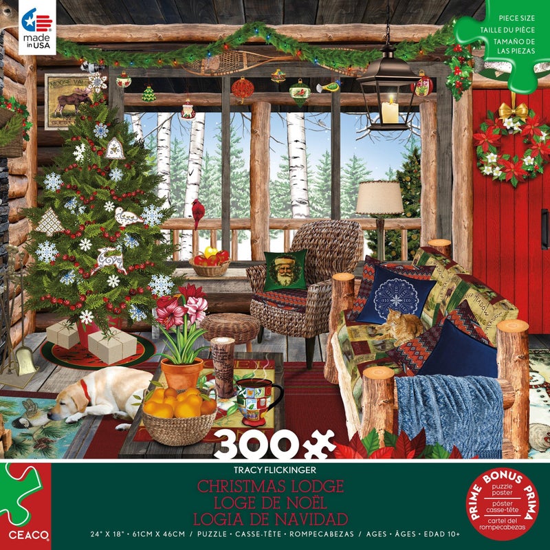 Ceaco Tracy Flickinger Christmas Lodge 300 Piece Jigsaw Puzzle - Image 3