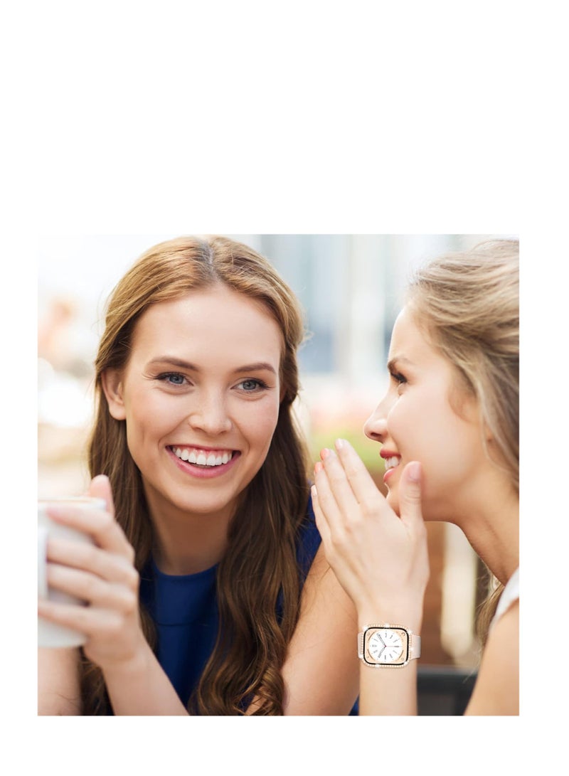 Watch Case For Apple Watch Series 8 45mm & Series 7 45mm With Screen Protector,  Hard PC Bling Bumper Shiny Crystal Diamond Rhinestone Protective Cover - Image 4