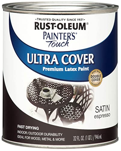 Rust-Oleum 1 qt 242018 Espresso Painters Touch 2X Ultra Cover Premium Latex Paint, Satin - Image 5