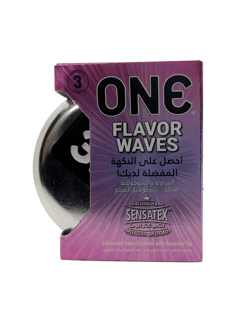 One ONE Flavor Waves Condoms | Pack of 3  - Image 1