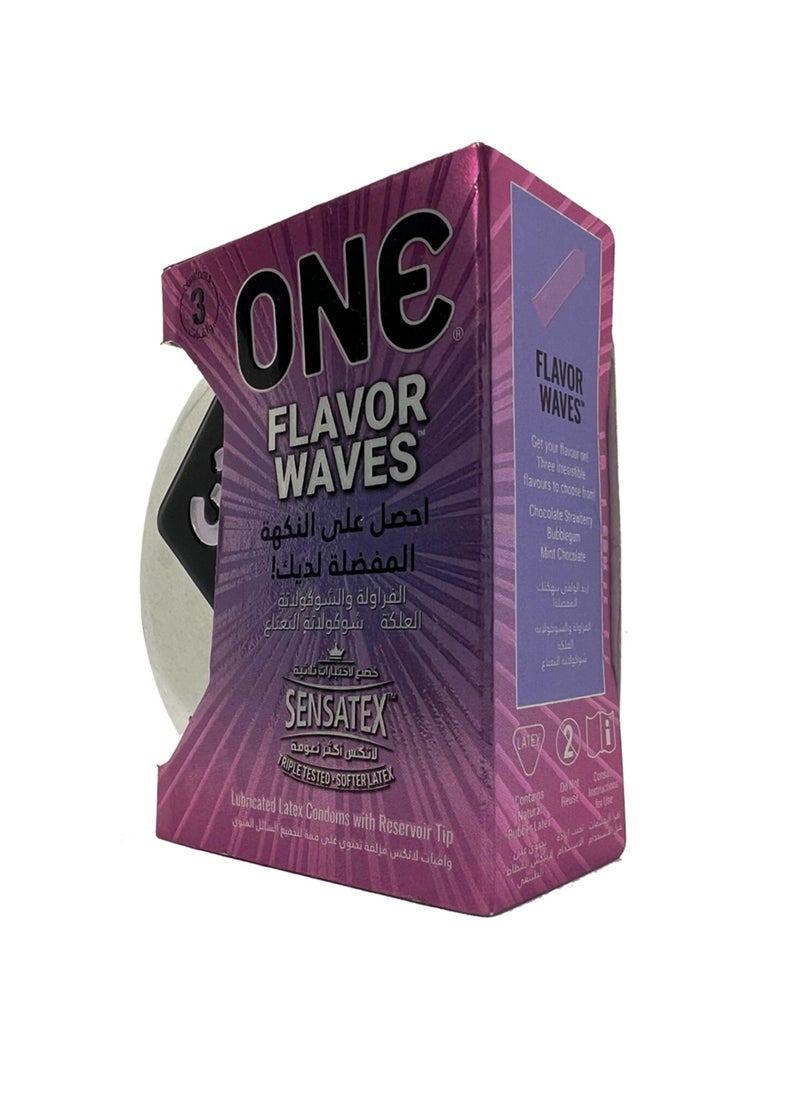 One ONE Flavor Waves Condoms | Pack of 3  - Image 2