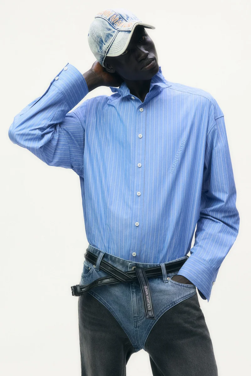 H&M Wire boning poplin shirt