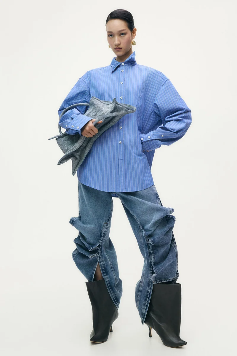 H&M Wire boning poplin shirt