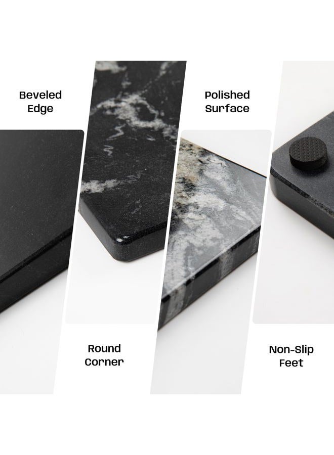 Adolif Natural Black Marble Pastry and Cutting Board, 12x16x0.7 Inch, Heavy for Dough Chocolate, Pack of 1 - Image 4
