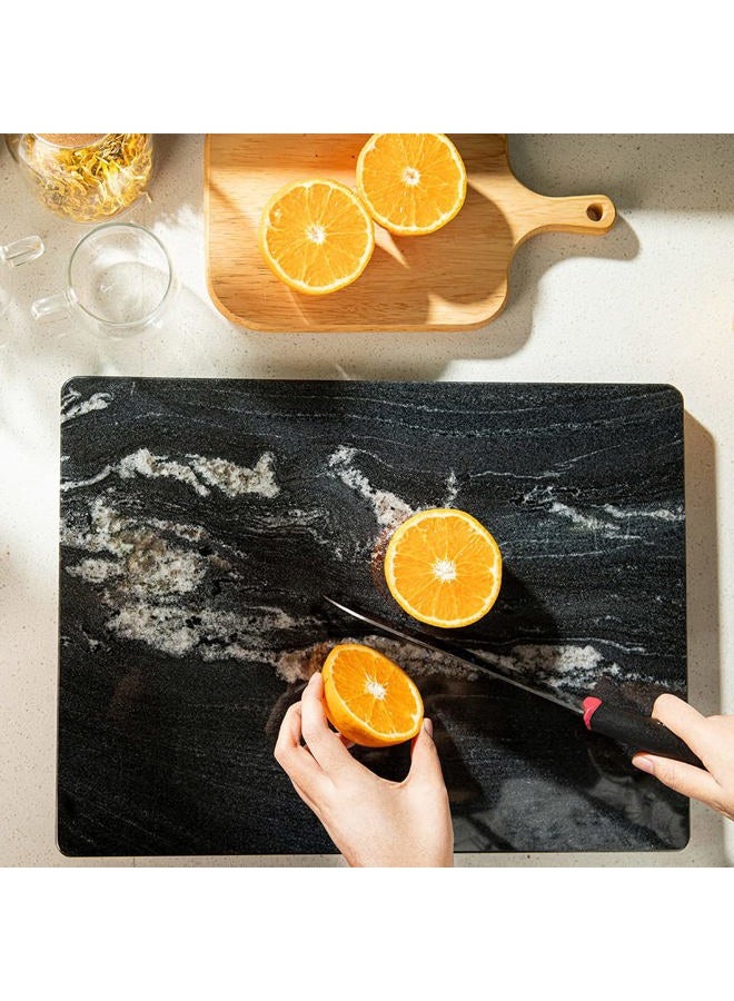 Adolif Natural Black Marble Pastry and Cutting Board, 12x16x0.7 Inch, Heavy for Dough Chocolate, Pack of 1 - Image 2