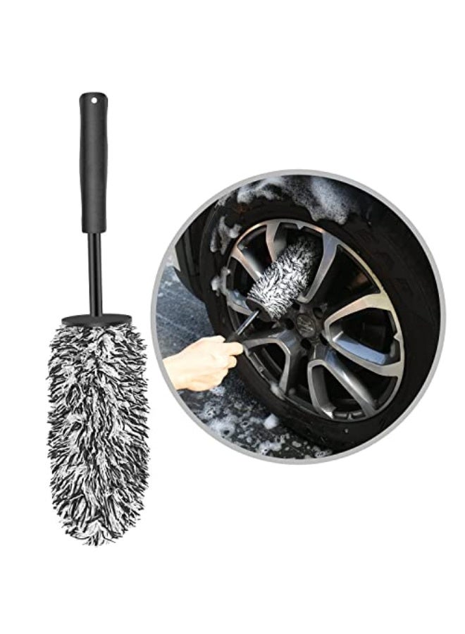 Generic Car Wheel Brush, No Metal Wheel and Rim Detailing Brush, Large Wheel Cleaning Brush Premium Cleaner Brush, Soft Dense Alloy Wheel Brush, Suitable for Wheels and Rims of Cars/motorcycles/bicycles  - Image 1