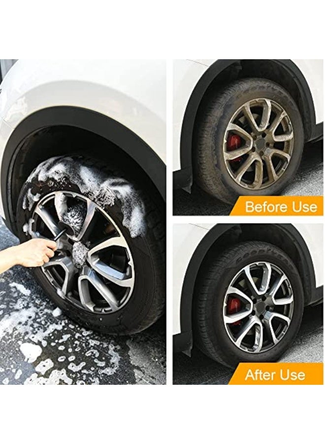 Generic Car Wheel Brush, No Metal Wheel and Rim Detailing Brush, Large Wheel Cleaning Brush Premium Cleaner Brush, Soft Dense Alloy Wheel Brush, Suitable for Wheels and Rims of Cars/motorcycles/bicycles  - Image 5