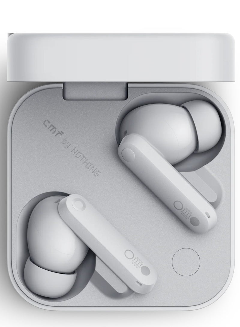CMF Buds Pro 2 ChatGPT Integrated True Wireless With Clear Voice Technology 2.0 50 dB Smart Active Noise Cancellation Spatial Audio Effect IP55 white(Latest version 2025)  - Image 1