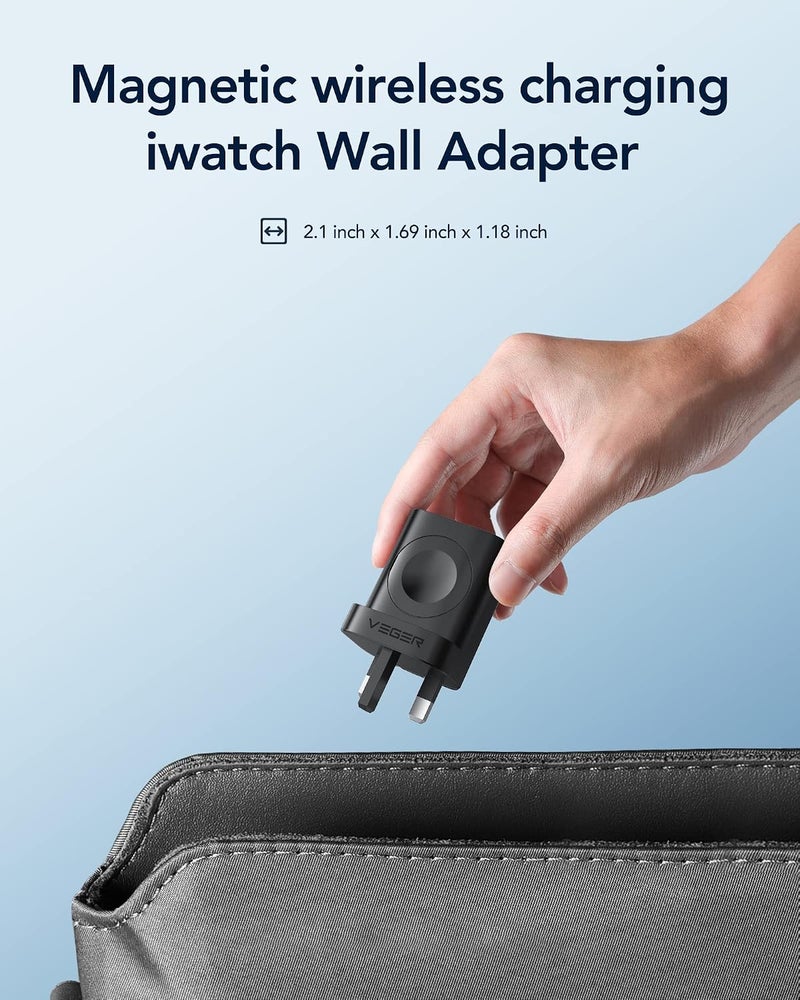 VEGER USB C Charger, PD 22.5W Fast Wall Charger for iWatch With Dual Port & Magnetic Charging, QC 3.0 Power Adapter Compatible With iPhone, Samsung, Android, Tablets - Image 4