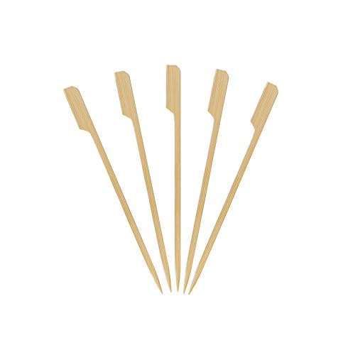 KingSeal 1000 Count | KingSeal Natural Green Bamboo Wood Paddle Picks, Skewers for Appetizers and Cocktails, 6 Inches, Bulk Pack - 10 Packs of 100 - Image 2