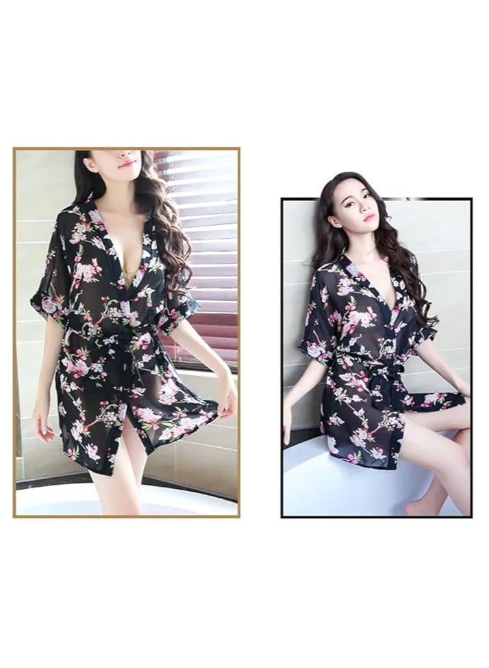 MARGOUN Kimono Outfit Lingerie Cosplay Japanse Uniform Chiffon /M23 - Image 1