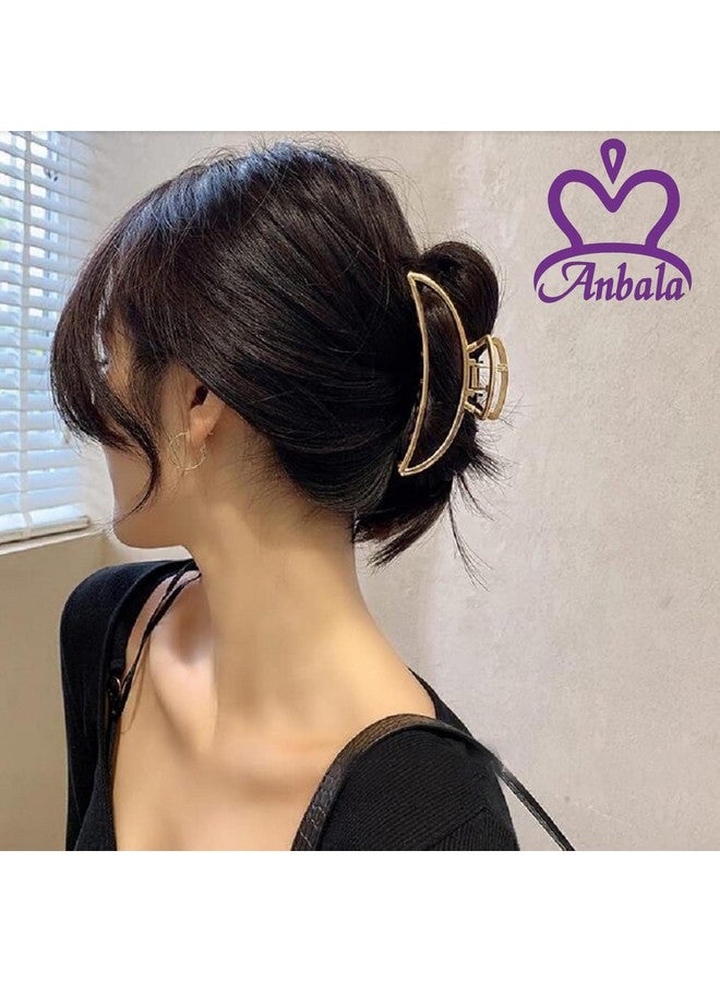أنبالا مشابك شعر أنبالا، 5 قطع مشابك معدنية بمخالب للشعر الكثيف، مشابك شعر كبيرة، مشابك شعر على شكل فراشة، إكسسوارات شعر للنساء باللون الذهبي - Image 2
