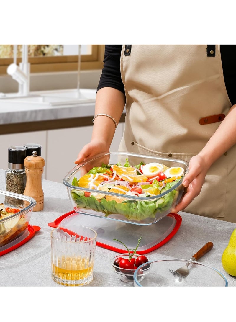 NUTRIUPS 2.7 QT Square Glass Baking Dish with Red Visible Lid, 9x9 Baking Dish with Lid, LARGE and DEEP Baking Dish for Oven - Image 5