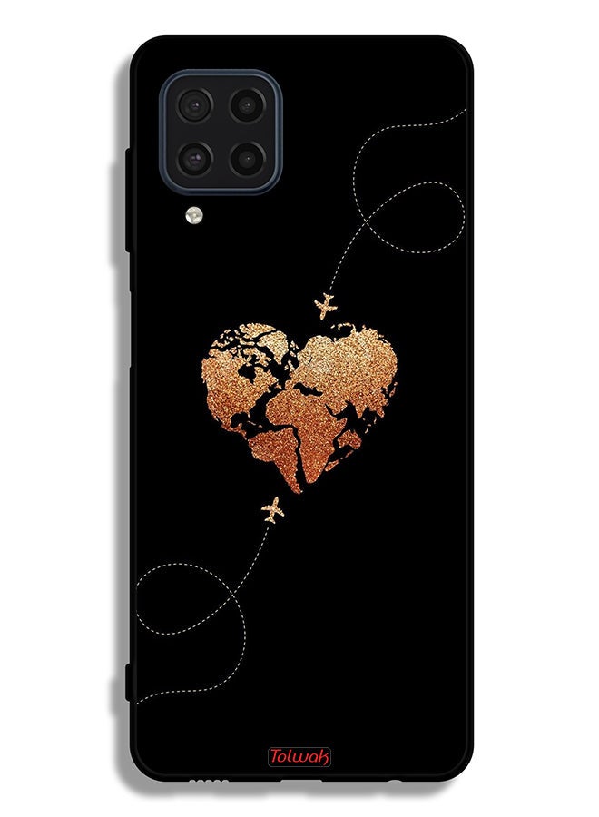 Tolwak Samsung Galaxy M22 Protective Case Cover Airplanes Touching Heart - Image 2