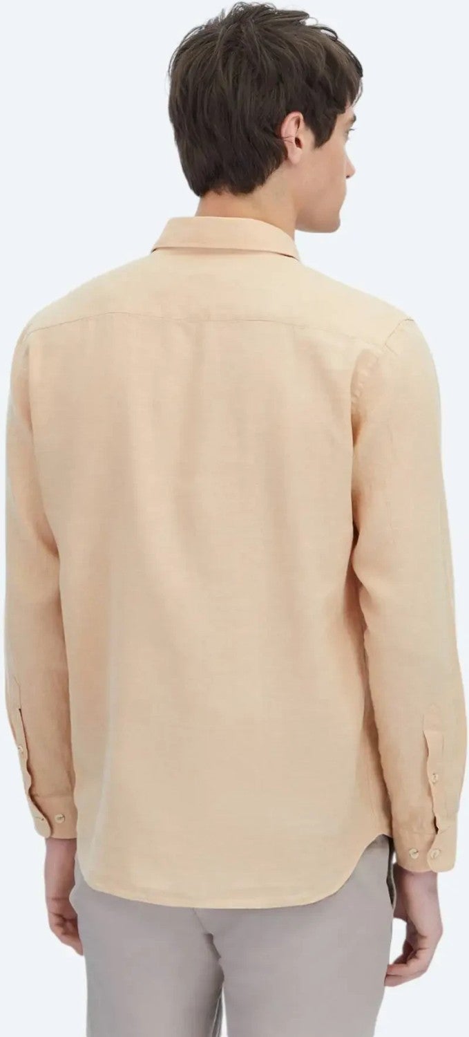 Saffron Plain Weave Casual Cotton Blend Shirt