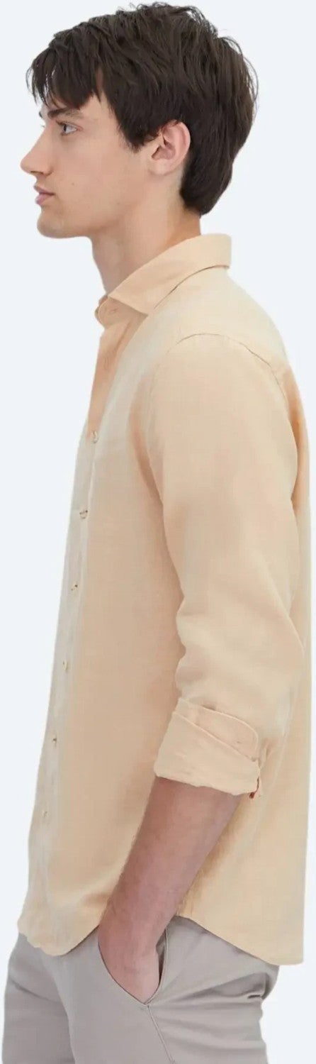 Saffron Plain Weave Casual Cotton Blend Shirt