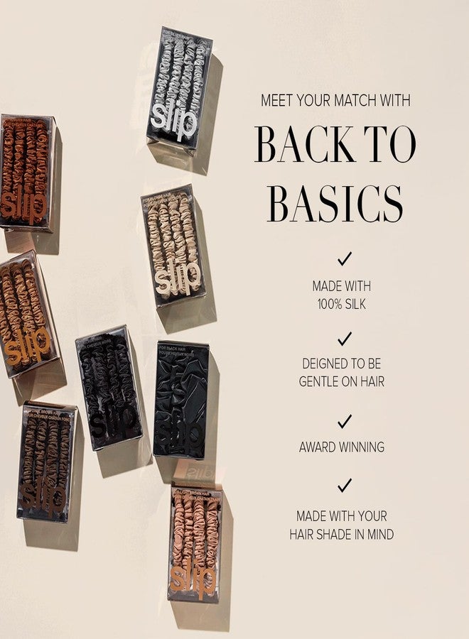 slip Back to Basics Light Brown Midi & Large Scrunchie Set | Includes 2 Midi & 1 Large Pure Silk Scrunchies | 100% Mulberry Silk, Anti-Crease, Hair-Friendly, Reduces Breakage | Stylish & Durable - Image 2