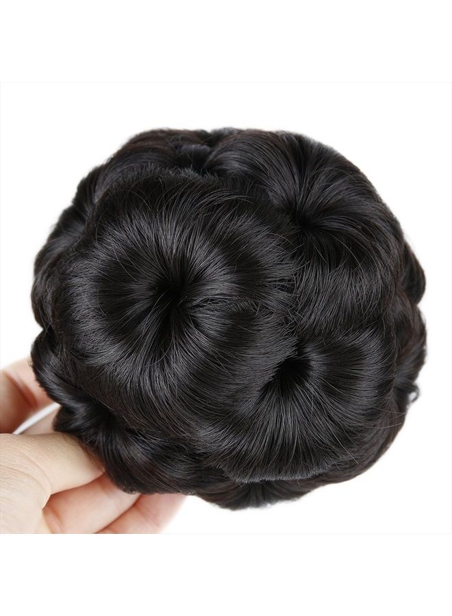 HANNE Hair Chignon Pony Tail Bun Artificial Synthetic Tress Claw In Ponytail Hair Extension Women's Hairpiece (Natural Black) - Image 4