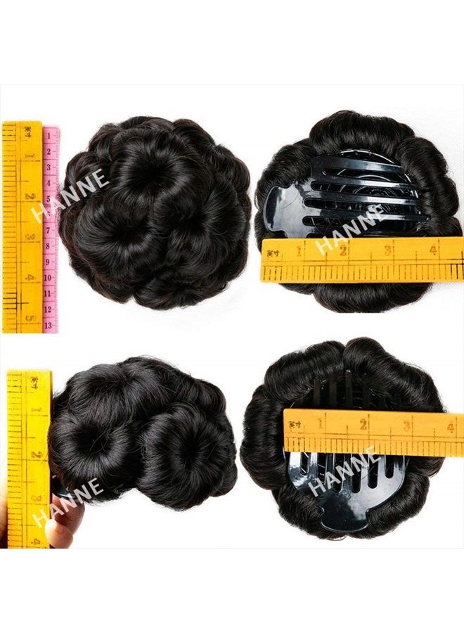 HANNE Hair Chignon Pony Tail Bun Artificial Synthetic Tress Claw In Ponytail Hair Extension Women's Hairpiece (Natural Black) - Image 3