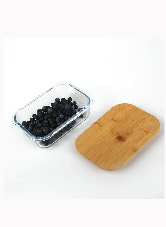 Mirolex Square glass tray with wooden lid, 1 liter - Image 5