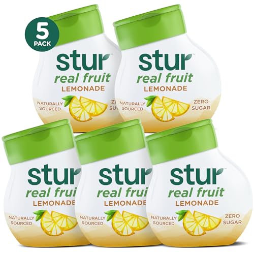 Stur Liquid Water Enhancer  Lemonade  Naturally Sweetened  High in Vitamin C  Antioxidants  Sugar Free  Zero Calories  Keto  Vegan  5 Bottles Makes 120 Drinks - Image 1