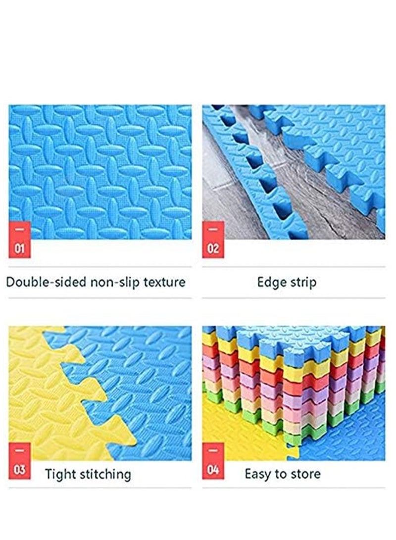 12 حزمة لغز أرضية حصيرة ، 60 × 60 سم إيفا رغوة أرضية Playmats مع سمك 2.5 سم ، الألعاب للأطفال حماية الأرضيات ممارسة حصيرة ، للرياضات المنزلية ، معدات التمرين ، تمرين اليوغا ، صالات الألعاب الرياضية للأطفال واللعب للأطفال (12 جهاز كمبيوتر شخصي ، 6 أصفر + 6 أزرق عميق) - Image 3