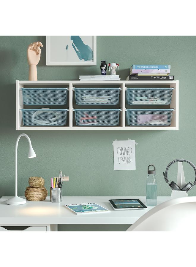 Zaboon Wall storage, white/grey-blue, 99x21x30 cm - Image 2