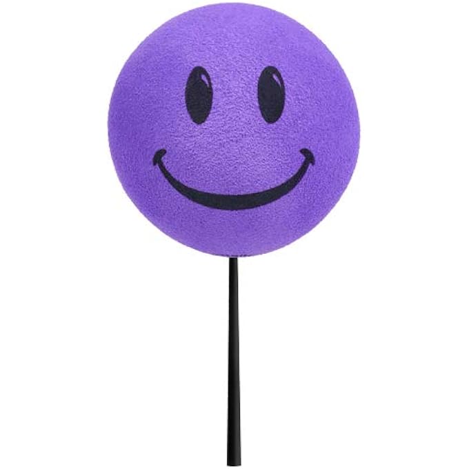 rayihni Happy Smiley Face Car Antenna Ball/Auto Mirror Dangler/Dashboard Accessory (Purple) - Image 1