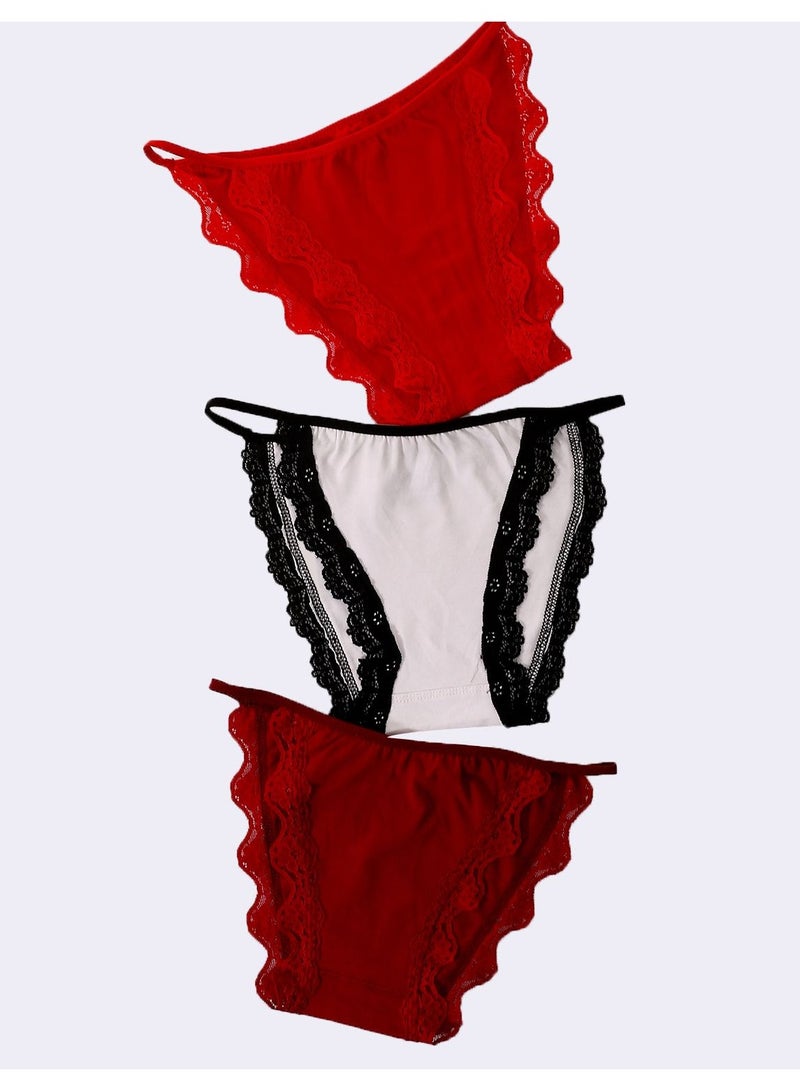 Mesery Mesery Bundle OF Three Cotton Panties Dantel - Image 1
