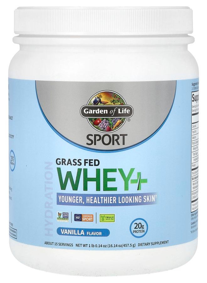 Garden of Life Sport Grass Fed Whey+ Vanilla 1 lb 0.14 oz (457.5 g) 